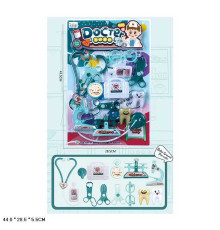 Набір лікаря 502-168 (96/2) стетоскоп, операційне приладдя, зуби, мікроскоп і тонометр, на листі