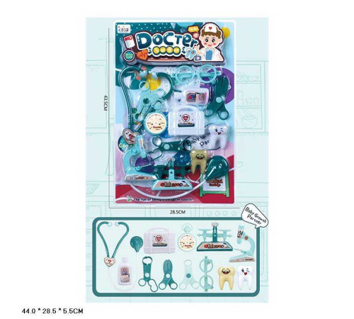 Набір лікаря 502-168 (96/2) стетоскоп, операційне приладдя, зуби, мікроскоп і тонометр, на листі – в наличии! Купите сейчас у KAZKOVA