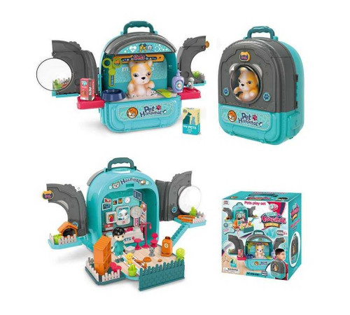 Рюкзак з улюбленцем 008-998-1 (12) полички, медичне приладдя, будиночок, фігурки песиків, фігурка дівчинки, лямки для рюкзака, в коробці – в наличии! Купите сейчас у KAZKOVA