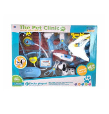 Набір ветеринара HZ 868 A (36/2) улюбленець, звуки, підсвічування, стетоскоп, термометр, окуляри, шприц, ніж, ножиці, щипці, 2 молоточки, бейдж, медичний піднос, в коробці
