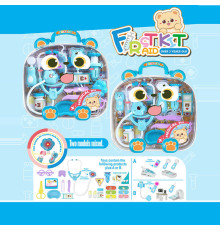 Набір лікаря 527 F2 (24/2) стетоскоп, звук серцебиття, підсвічування, інструменти для огляду, термометр, окуляри, пластирі, молоточок, шприц, у валізі, в пакеті