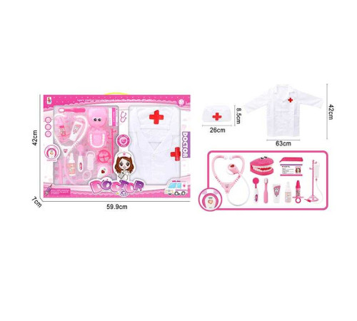 Набір лікаря SD 169-240 (16) халат, шапочка, щелепа, стетоскоп, підсвічування, медичне приладдя, в коробці – в наличии! Купите сейчас у KAZKOVA