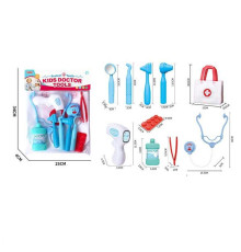 Набір лікаря A 80-1 (144/2) термометр, стетоскоп, дзеркальце для огляду, пінцет, медична сумочка, в пакеті