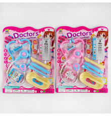 Набір лікаря 666-42 (192/2) 2 кольори, стетоскоп, пігулки, операційне приладдя, на листі