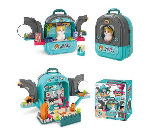 Рюкзак з улюбленцем 008-998-2 (12) полички, медичне приладдя, будиночок, фігурки песиків, фігурка дівчинки, лямки для рюкзака, в коробці – в наличии! Купите сейчас у KAZKOVA