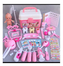 Набір лікаря HZ 611 B (36/2) на батарейках, звук, підсвітка, інструменти, окуляри, пупс, фігурка тварини, в боксі