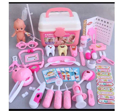 Набір лікаря HZ 611 B (36/2) на батарейках, звук, підсвітка, інструменти, окуляри, пупс, фігурка тварини, в боксі – в наличии! Купите сейчас у KAZKOVA