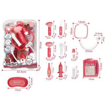 Набір лікаря 8805 A-2 (36) підсвічування, звук серцебиття, медичне приладдя, муляжі ліків, в слюді