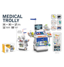 Набір лікаря 660-93 (12) 26,5х46,5х115 см, 32 елементи, аксесуари, термометр, окуляри, муляжі ліків, підсвічування, медичне приладдя, стетоскоп, оглядове дзеркало, сканер для УЗД, тонометр, звук, в коробці
