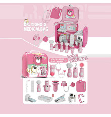 Набір лікаря 527 D-1 (24/2) стетоскоп, дзеркало, молоточок, шприц, термометр, апарат УЗД, гумовий ведмедик, аксесуари, підсвічування, звук, у валізі