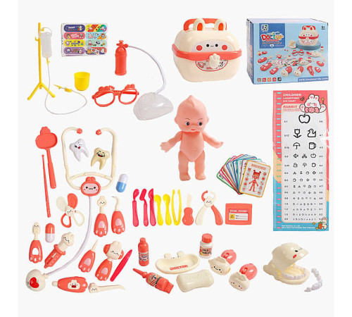 Набір лікаря 768 L (36/2) пупсик, стетоскоп, звук серцебиття, підсвічування, термометр, ліхтарик, молоточок, медичне приладдя, інструменти для огляду, в боксі, в коробці – в наличии! Купите сейчас у KAZKOVA