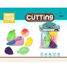 Фрукти на липучках XY 822 (240/2) 4 штуки, дошка, ніж, в пакеті