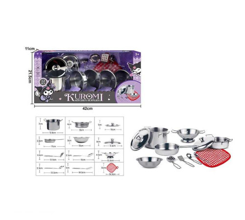 Набір посуду 988 C 48 (36) 12 елементів, металевий, в коробці