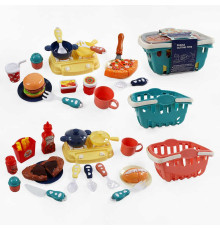 Набір продуктів 848-226 (48/2) 2 види, посуд, ніж, плита, продукти на липучках, в кошику