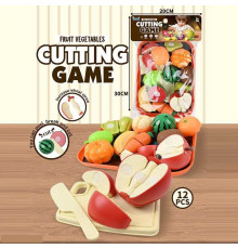 Продукти на липучці JQ 912-9 (48) 12 елементів, овочі, фрукти, таця, дощечка, ніж, в пакеті
