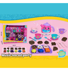 Набір посуду 3222 B (30) чайник, підсвічування, звуки, мелодії, датчики руху, на батарейках, посуд, солодощі, в коробці