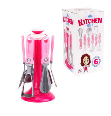 гр Кухонний набір 6726 (22) "Technok Toys", стійка, 6 приладів, 21см, у коробці