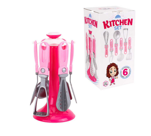 гр Кухонний набір 6726 (22) "Technok Toys", стійка, 6 приладів, 21см, у коробці