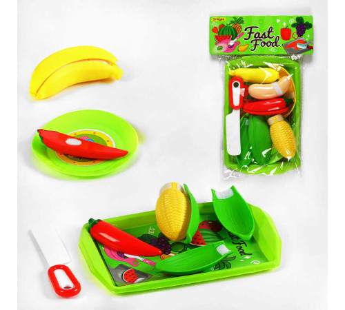 Набір овочів M 116 (360/2) на липучках, таця, ніж, фрукти, тарілка, у пакеті – в наличии! Купите сейчас у KAZKOVA