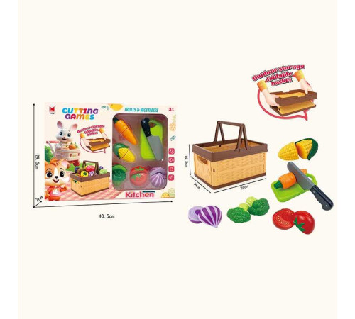 Продукти на липучці 1293 B (36) 8 елементів, ніж, дошка, кошик, в коробці