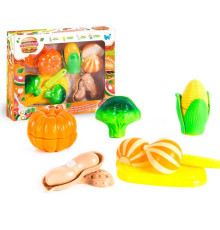 Набір продуктів “Кулінарна фантазія” 22370 (96/2) "WToys", 12 елементів, овочі на липучках, дошка для нарізання, ніж, в коробці