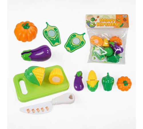 Продукти на липучках 625-11 (216/2) дошка для нарізання, ніж, гарбуз, кукурудза, перець, баклажан, в пакеті