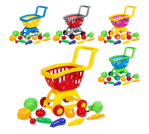 гр Набір дитячий "Візочок з овочами " 010/5 (5) "BAMSIC", розмір - 47х24х43 см, 11 овочів