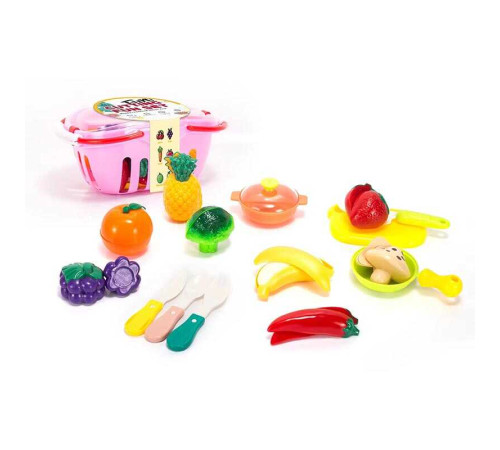 Набір продуктів BC 8010 (64/2) продукти на липучках, посудка, прилади, в кошику