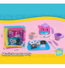 Набір посуду 3220 C (36) чайник, підсвічування, звуки, мелодії, датчики руху, на батарейках, посуд, солодощі, в коробці