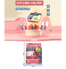 Набір посуду GJJ-H 77 Штрих=01478 (48/2) муляж мийки з краном, фрукт на липучці, ножі, дошка для нарізання, у слюді