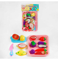 Набір продуктів MDX 130 B4 Штрих-402271 (144/2) 2 види, дошка для нарізання, пластиковий ножичок, написи англійською, продукти на магнітах, в пакеті