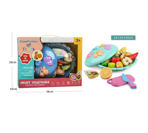 Набір продуктів 130 B (24/2) фрукти, овочі, ніж, дошка для нарізання, в коробці