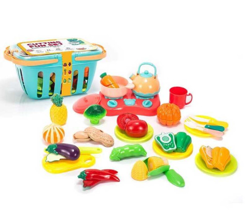 Набір продуктів BC 8012 (24) продукти на липучках, посудка, конфорки, в кошику