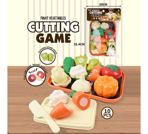 Продукти на липучці JQ 912-3 (96) 10 елементів, овочі, таця, дощечка, ніж, в пакеті