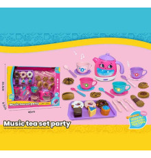 Набір посуду 3221 A (30) чайник, підсвічування, звуки, мелодії, датчики руху, на батарейках, посуд, солодощі, в коробці