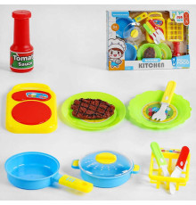 Посудка 9036 (72/2) пательня, сотейник, пічка, прибори для серверування, сітка гріль, стейк та кетчуп, у коробці