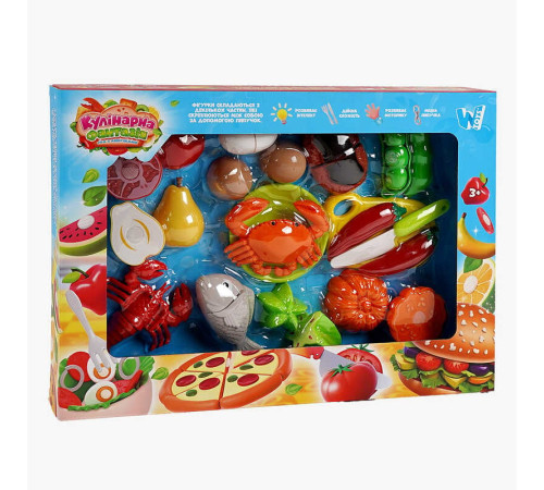 Набір продуктів “Кулінарна фантазія” 10280 (36/2) "WToys", 24 елементи, овочі та фрукти на липучках, дошка для нарізання, ніж, в коробці – в наличии! Купите сейчас у KAZKOVA