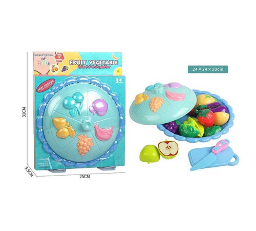 Набір продуктів 130 B2 (36/2) фрукти, овочі, ніж, дошка для нарізання, в коробці