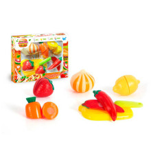 Набір продуктів “Кулінарна фантазія” 22117 (96/2) "WToys", 12 елементів, овочі та фрукти на липучках, дошка для нарізання, ніж, в коробці