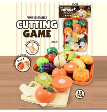 Продукти на липучці JQ 912-6 (48) 13 елементів, овочі, фрукти, таця, дощечка, ніж, в пакеті