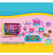 Набір посуду 3221 D (30) чайник, підсвічування, звуки, мелодії, датчики руху, на батарейках, посуд, солодощі, в коробці