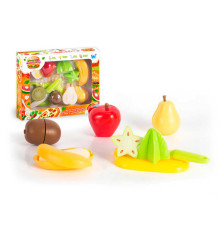 Набір продуктів “Кулінарна фантазія” 22140 (96/2) "WToys", 12 елементів, фрукти на липучках, дошка для нарізання, ніж, в коробці