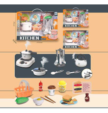 Набір посуду 096 D-5 A Штрих=00254 (24/2) підсвічування, звукові ефекти, парогенератор, посуд, продукти, в коробці, ВИДАЄТЬСЯ ТІЛЬКИ МІКС ВИДІВ