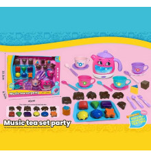 Набір посуду 3222 A (30) чайник, підсвічування, звуки, мелодії, датчики руху, на батарейках, посуд, солодощі, в коробці