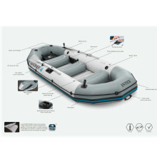Intex Човен 68376 NP (1) "MARINER 4" Чотиримісний, Розмір:328x145x48 см