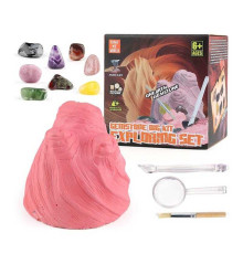 Розкопки JM 908 (48/2) щітка, лупа, долото, мінерали, в коробці