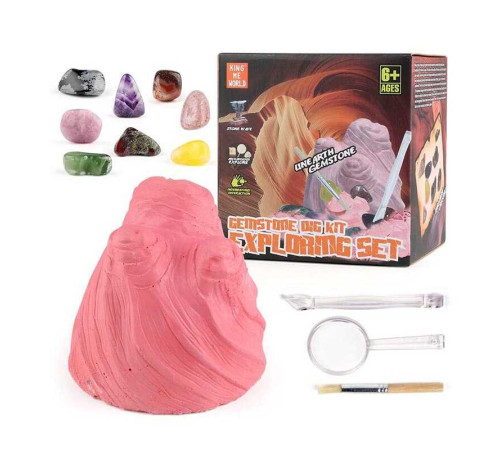 Розкопки JM 908 (48/2) щітка, лупа, долото, мінерали, в коробці