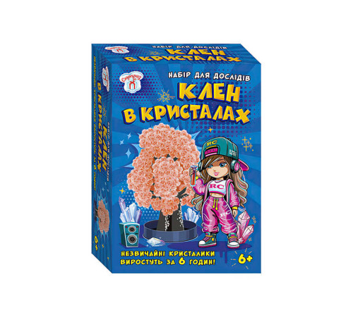 гр Набір для експериментів "Клен в кристалах (персикове)" 10114182У (95) "Ранок", розчин, основа, в коробці – в наличии! Купите сейчас у KAZKOVA