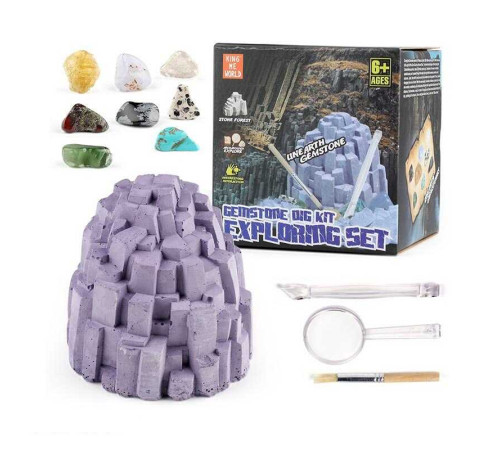 Розкопки JM 909 (48/2) щітка, лупа, долото, мінерали, в коробці