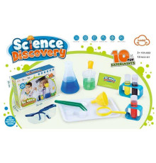 Набір хіміка 304 B (24) 12 елементів, мірна склянка, лійка, піпетка, лупа, пінцет, 4 колби, підставки, окуляри, таця, в коробці